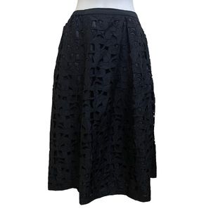 Talbots Petites Evening  Pleated Skirt Pure Silk Black Floral Size 22WP